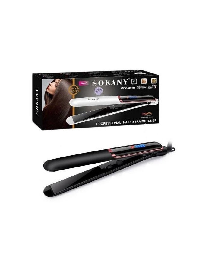sokany 955 Professional Hair Straightener black - Image 1